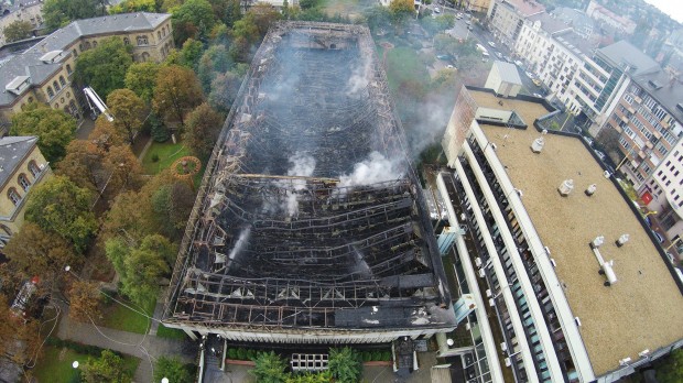 Egyetlen fotó jól mutatja, milyen pusztítást végzett a tűz a Testnevelési Egyetemen