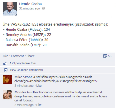 Hende Csaba valahonnan már tud eredményeket